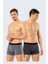 1324 Gri Siyah Erkek 2'li Boxer 1