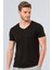 2170 Siyah Erkek Modal V Yaka Slim Fit T-Shirt 1