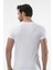 1306 Beyaz Erkek V Yaka Kısa Kollu T-Shirt 3