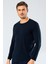 1333 Lacivert Erkek Erkek Lacivert O Yaka Uzun Kollu Sweatshirt 1