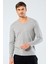 1334 Gri Erkek Erkek Gri V Yaka Uzun Kollu Sweatshirt 1