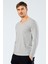 1334 Gri Erkek Erkek Gri V Yaka Uzun Kollu Sweatshirt 2