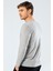 1334 Gri Erkek Erkek Gri V Yaka Uzun Kollu Sweatshirt 3