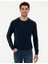 Erkek Lacivert Slim Fit Bisiklet Yaka Triko Kazak 50240603-VR033 1