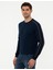 Erkek Lacivert Slim Fit Bisiklet Yaka Triko Kazak 50240603-VR033 3