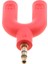 3.5mm Stereo Ses Splitter Kulaklık Kulaklık 2 Yollu Adaptör Anahtarlık Kırmızı (Yurt Dışından) 1