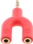 3.5mm Stereo Ses Splitter Kulaklık Kulaklık 2 Yollu Adaptör Anahtarlık Kırmızı (Yurt Dışından) 3