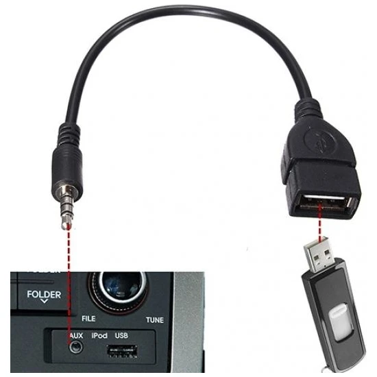 Pasifix 3.5mm Erkek Audio Aux-In-Soket -Usb 2.0 Tip A Dişi Otg Dönüştürücü Kablo (Yurt Dışından)