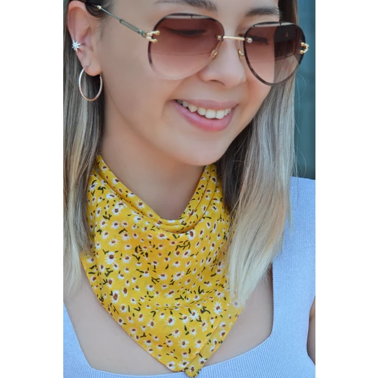 Sacce Scarves&Accessories Sarı Renkli Çiçekli Fular Bandana