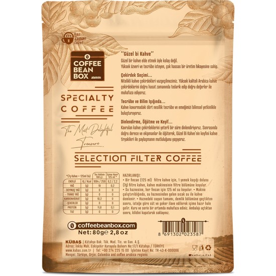 Coffee Bean Box Selection + Most Dynamic Filtre Kahve Seti Fiyatı