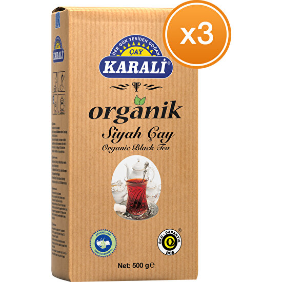 Karali Çay Organik Dökme Siyah Çay 500 gr x 3 Paket