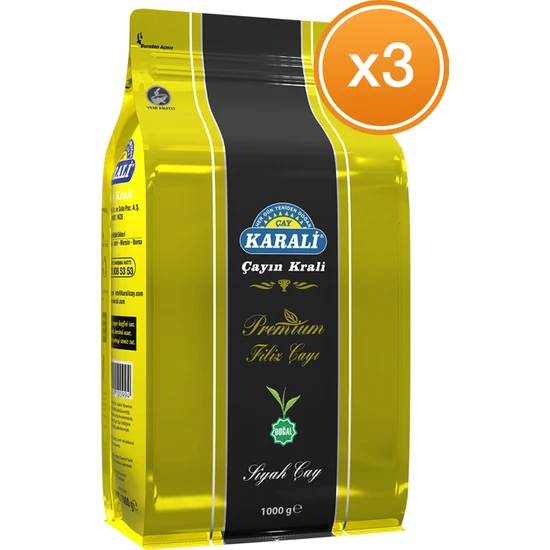 Karali Çay Premium Filiz Dökme Çay 1 Kg x 3 Paket