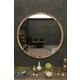 Meddex 58 cm Atlantik Çam Dekoratif Yuvarlak Antre Hol Koridor Duvar Salon Mutfak Banyo Wc Ofis Aynası