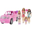 Barbie Barbie'nin Aracı ve Kız Kardeşleri Oyun Seti, 4 Bebek ve Limuzin, 10'dan Fazla Parti Aksesuarı, 3-7 Yaş GFF58