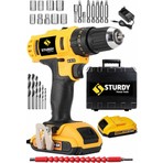 Sturdy 58Vf 6mAh Lıon Çift Akülü EXPRESS SERİ Darbeli Turbo Şarjlı Matkap 27 Parça Uç Setli
