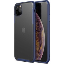Kzy Apple iPhone 11 Pro Kılıf Renkli Silikon Kenarlı Köşe Korumalı Private Kapak - Lacivert