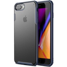 Kzy Apple iPhone 6 Plus Kılıf Renkli Silikon Kenarlı Köşe Korumalı Private Kapak - Lacivert