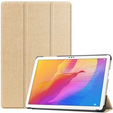 Case 4U Huawei Mate Pad T10S Kılıf Smart Cover Katlanabilir Standlı Tablet Akıllı Kapak Altın