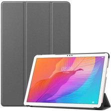 Case 4U Huawei Mate Pad T10S Kılıf Smart Cover Katlanabilir Standlı Tablet Akıllı Kapak Gri