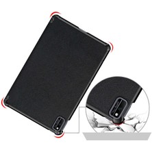 Case 4U Huawei Mate Pad 10.4 Kılıf Smart Cover Katlanabilir Standlı Tablet Akıllı Kapak Altın