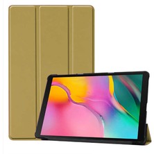 Case 4U Huawei T3 10 İnç Kılıf Smart Cover Katlanabilir Standlı Tablet Akıllı Kapak Altın