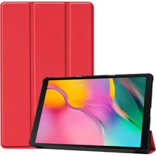 Case 4U Huawei T3 10 İnç Kılıf Smart Cover Katlanabilir Standlı Tablet Akıllı Kapak Kırmızı