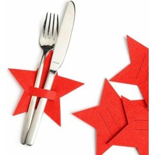 Lora Davet Keçe Yıldız Peçetelik 2 Adet - Kırmızı 16063