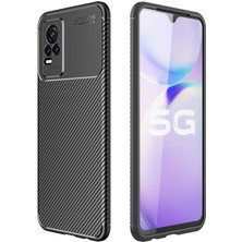 Tekno Grup Vivo V21E Kılıf Karbon Desenli Lux Negro Silikon Siyah Siyah