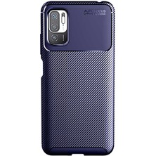 Tekno Grup Xiaomi Redmi Note 10 5g Kılıf Karbon Desenli Lux Negro Silikon Lacivert + Nano Ekran Koruyucu Lacivert