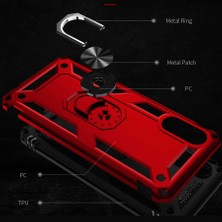 Case 4U Samsung Galaxy A02 Kılıf Çift Katmanlı Yüzüklü Manyetik Stand Olabilen Vega Kapak Altın