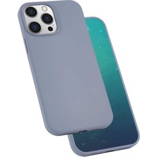 Case 4U Apple iPhone 13 Pro Max Kılıf Ultra Esnek Pürüzsüz Yüzey Silk Silikon Kapak Lila