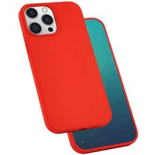 Case 4U Apple iPhone 13 Pro Kılıf Ultra Esnek Pürüzsüz Yüzey Silk Silikon Kapak Kırmızı