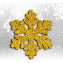 Süsle Bebek ve Parti Yılbaşı Kar Tanesi Dekor Strafor Süs, 25 cm - Altın