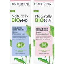 Diadermine Naturally Bio Me 2'li Krem Seti, Besleyici Gece Kremi + Nemlendirici Gündüz Kremi 50 ml