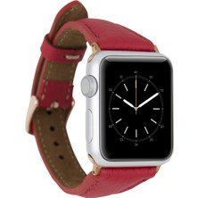 Bouletta Apple Watch Uyumlu Deri Kordon 42-44MM Slim Erc2 Kırmızı
