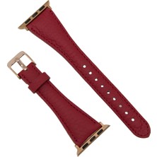 Bouletta Apple Watch Uyumlu Deri Kordon 42-44MM Slim Erc2 Kırmızı