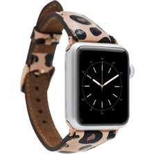 Bouletta Apple Watch Uyumlu Deri Kordon 42-44MM Slim Leopar Ne
