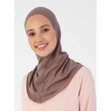 Ecardin Nefes Alan Kumaş Boyunlu Bone - Koyu Vizon - Ecardin