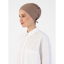 Ecardin Pamuk Geniş Ebatlı Bone - Koyu Vizon - Ecardin
