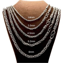 Osmanlı Gümüş 3.5mm Kancalı Gümüş Kral Erkek Kolye Zincir Italyan Model 240079804