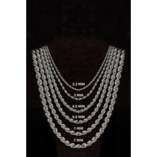 Osmanlı Gümüş 7mm Erkek Bayan Burma Model Halat Gümüş Kolye Zincir Gklhltburma-Gms