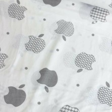 Taç Gri Elma Nevresimlik Poplin Kumaş