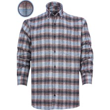 Varetta  erkek Yeşil Ekose Klasik Kesim Yaka Düğmeli Kışlık Gömlek