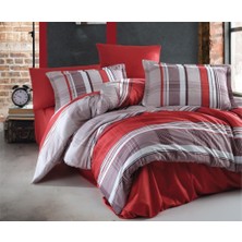 Clasy Saten Çift Kişilik Nevresim Takımı Palamor V1 Bordo