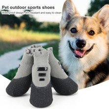 Eternal 4 Adet Pet Ayakkabı Su Geçirmez Kaymaz Iyi Esneklik Pet Köpek Sneakers (Yurt Dışından)