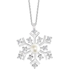 Altın Sepeti Gümüş Inci Kartanesi Kolye