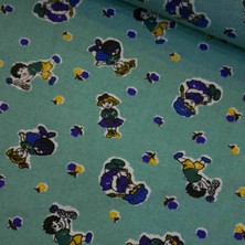 Mint Yeşili Çocuklar Pazen Kumaş