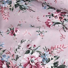 Lila Pembe Çiçek Buketi Nevresimlik Poplin Kumaş