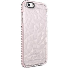 Kzy Apple iPhone 6s Kapak Prizma Darbe Emici Arkası Şeffaf Silikon Kılıf - Pembe