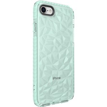 Kzy Apple iPhone Se 2020 Kapak Prizma Darbe Emici Arkası Şeffaf Silikon Kılıf - Yeşil